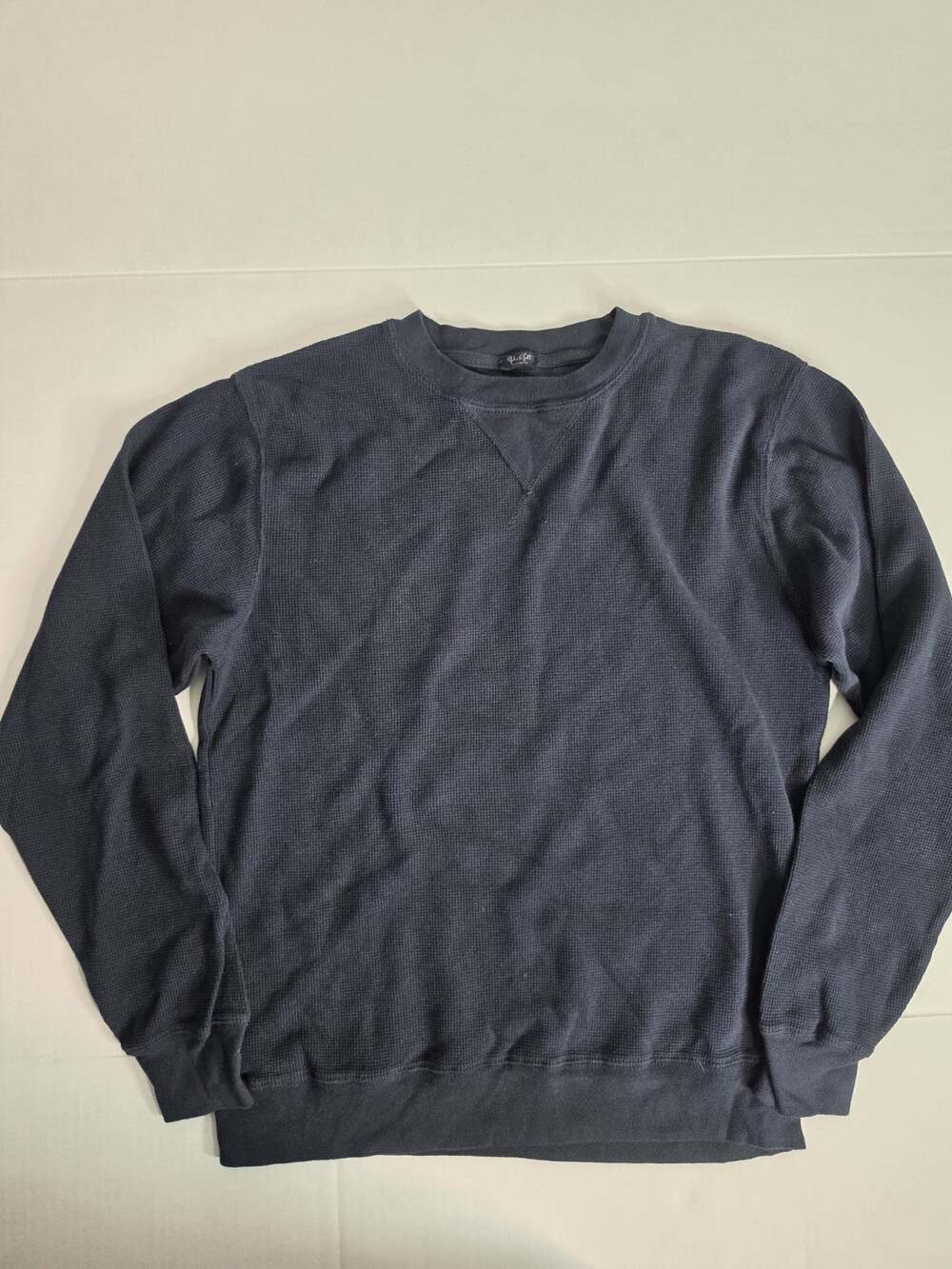 John Galt Brandy Melville Waffle Knit Sweatshirt Grey Thermal Crewneck Pullover